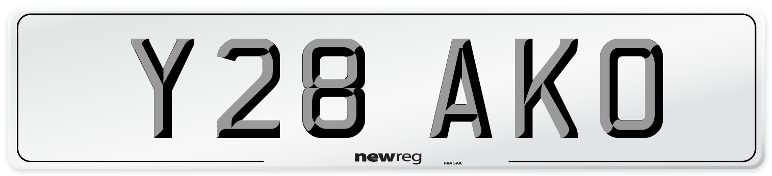 Y28 AKO Number Plate from New Reg